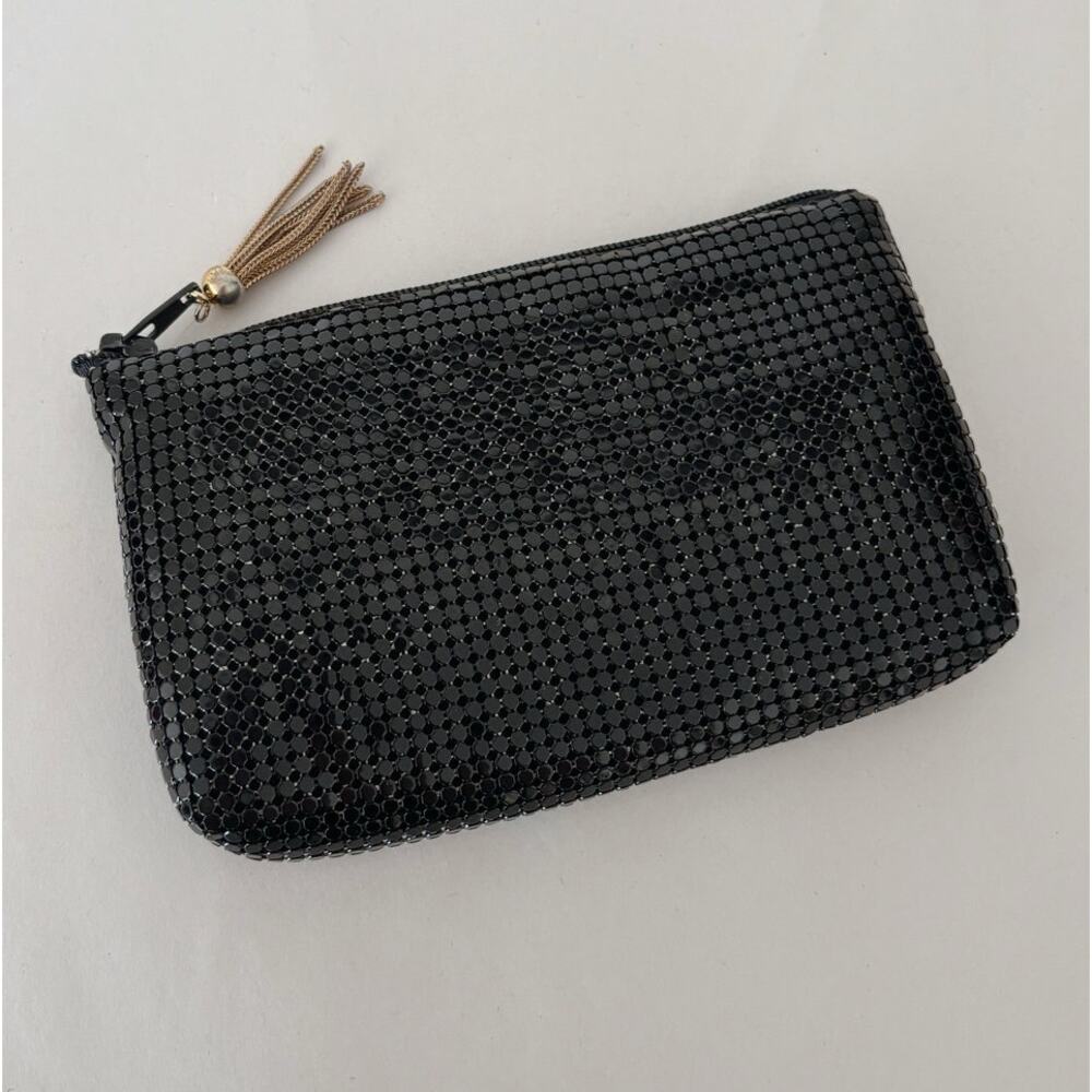 Black Vintage Metal Mesh Zip Small Coin Purse - Picture 2 of 6